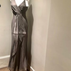 J. Crew, NWT, Grey Silk Chiffon Gown, Size 8P
